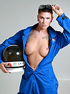 Astronaut. Shemale astronaut Danni strips